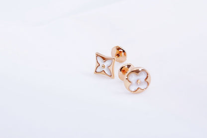 [Eterna Jewels]STAR AND SUN PINK GOLD MOP STUD EARRINGS