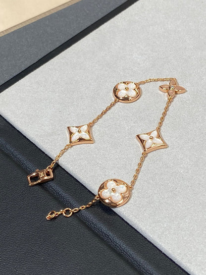 [Eterna Jewels]STAR AND SUN 5 MOTIF MOP PINK GOLD BRACELET