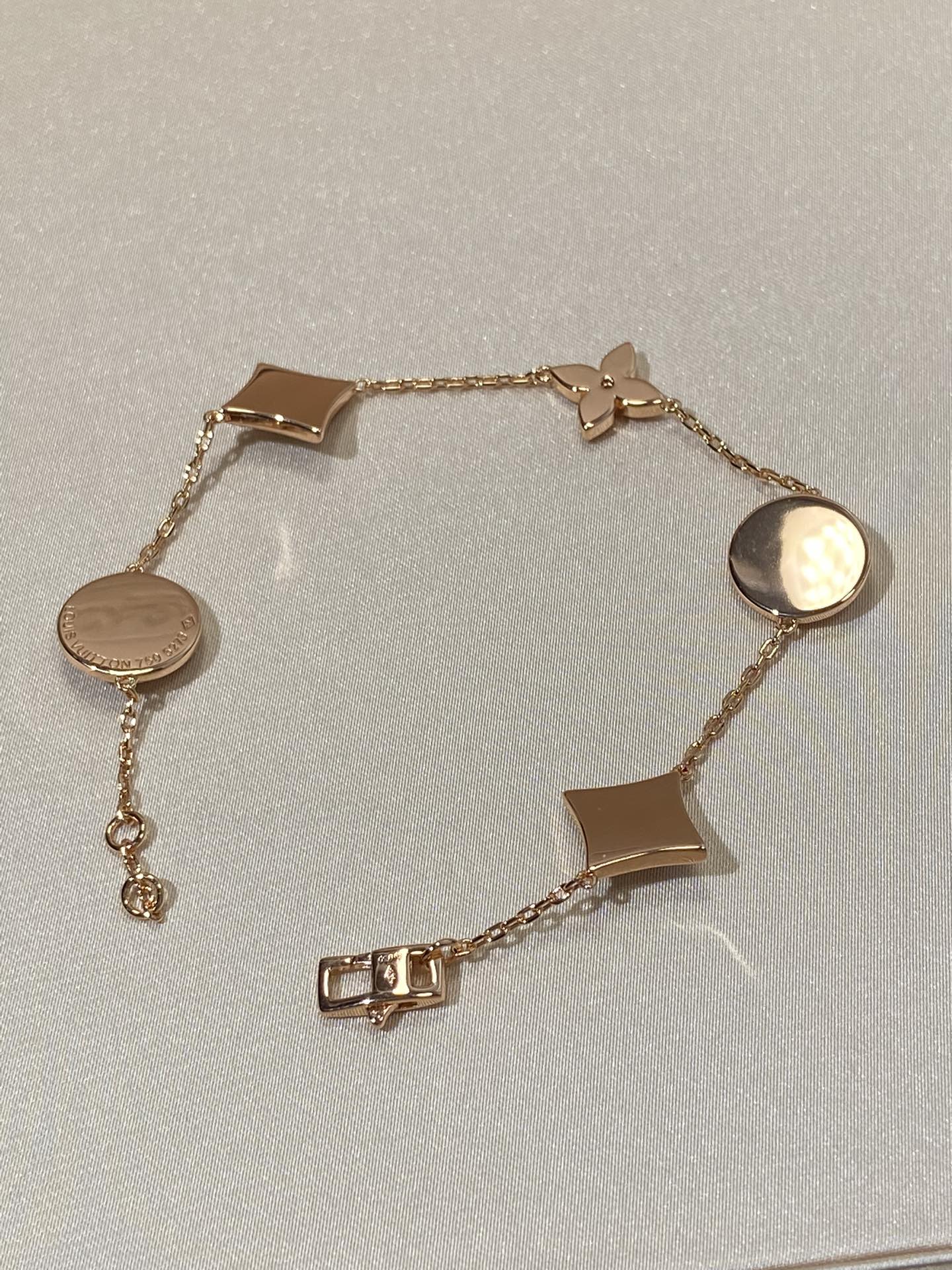 [Eterna Jewels]STAR AND SUN 5 MOTIF MOP PINK GOLD BRACELET