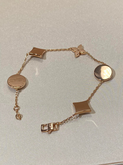 [Eterna Jewels]STAR AND SUN 5 MOTIF MOP PINK GOLD BRACELET