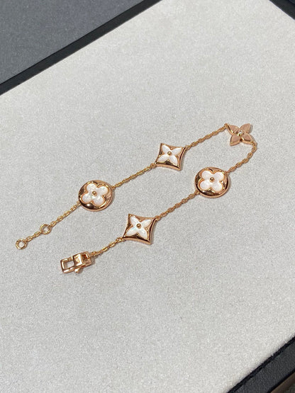 [Eterna Jewels]STAR AND SUN 5 MOTIF MOP PINK GOLD BRACELET