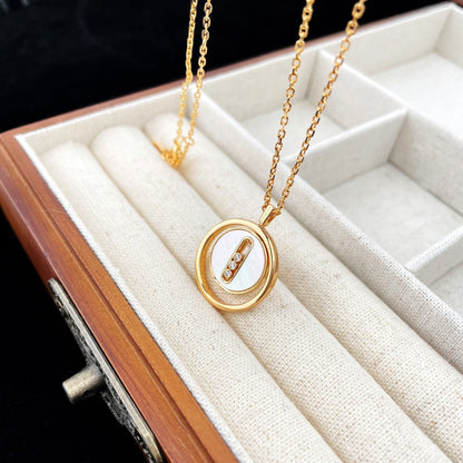 [Eterna Jewels]LUCKY MOVE MOP PINK GOLD NECKLACE