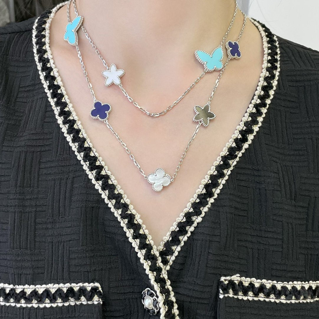 [Eterna Jewels]LUCKY CLOVER SILVER 11 MOTIF NECKLACE