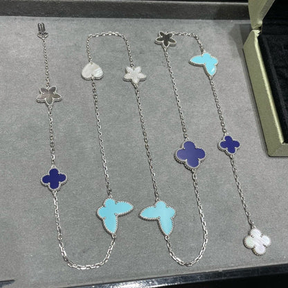 [Eterna Jewels]LUCKY CLOVER SILVER 11 MOTIF NECKLACE