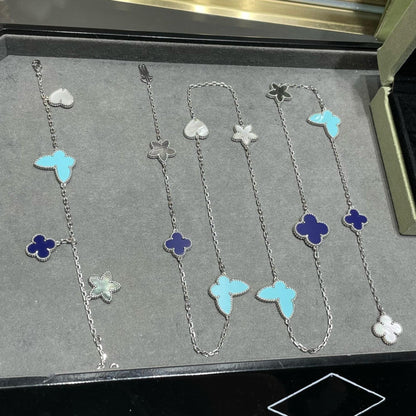 [Eterna Jewels]LUCKY CLOVER SILVER 11 MOTIF NECKLACE