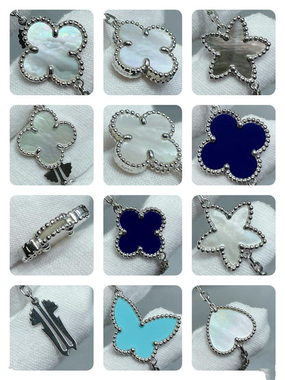 [Eterna Jewels]LUCKY CLOVER SILVER 11 MOTIF NECKLACE