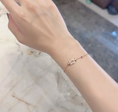 [Eterna Jewels]FORCE 10 DIAMOND CHAIN LINK PINK GOLD BRACELET