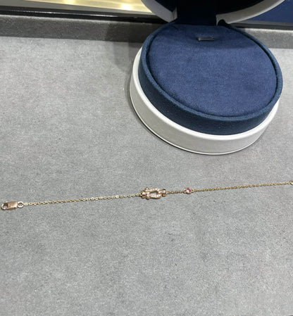 [Eterna Jewels]FORCE 10 DIAMOND CHAIN LINK PINK GOLD BRACELET