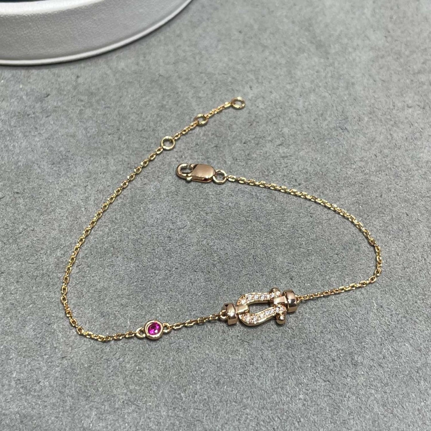 [Eterna Jewels]FORCE 10 DIAMOND CHAIN LINK PINK GOLD BRACELET