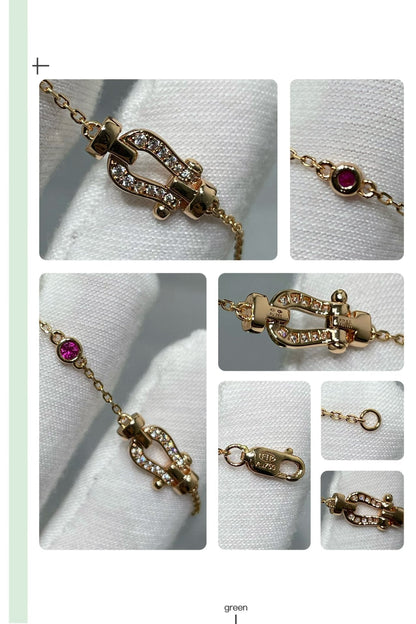 [Eterna Jewels]FORCE 10 DIAMOND CHAIN LINK PINK GOLD BRACELET