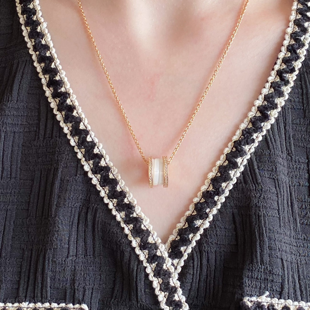 [Eterna Jewels]ZERO 1 DIAMOND CERAMIC NECKLACE