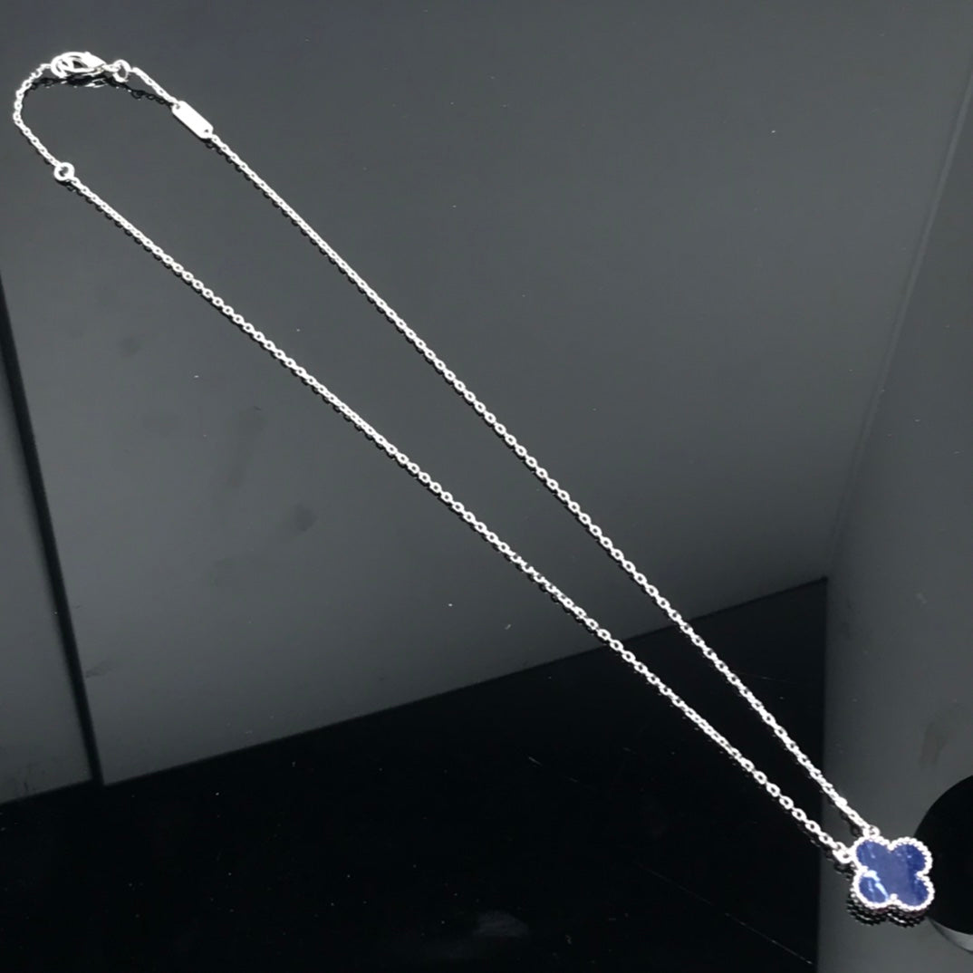 [Eterna Jewels]CLOVER PIETERSITE SILVER LONG NECKLACE