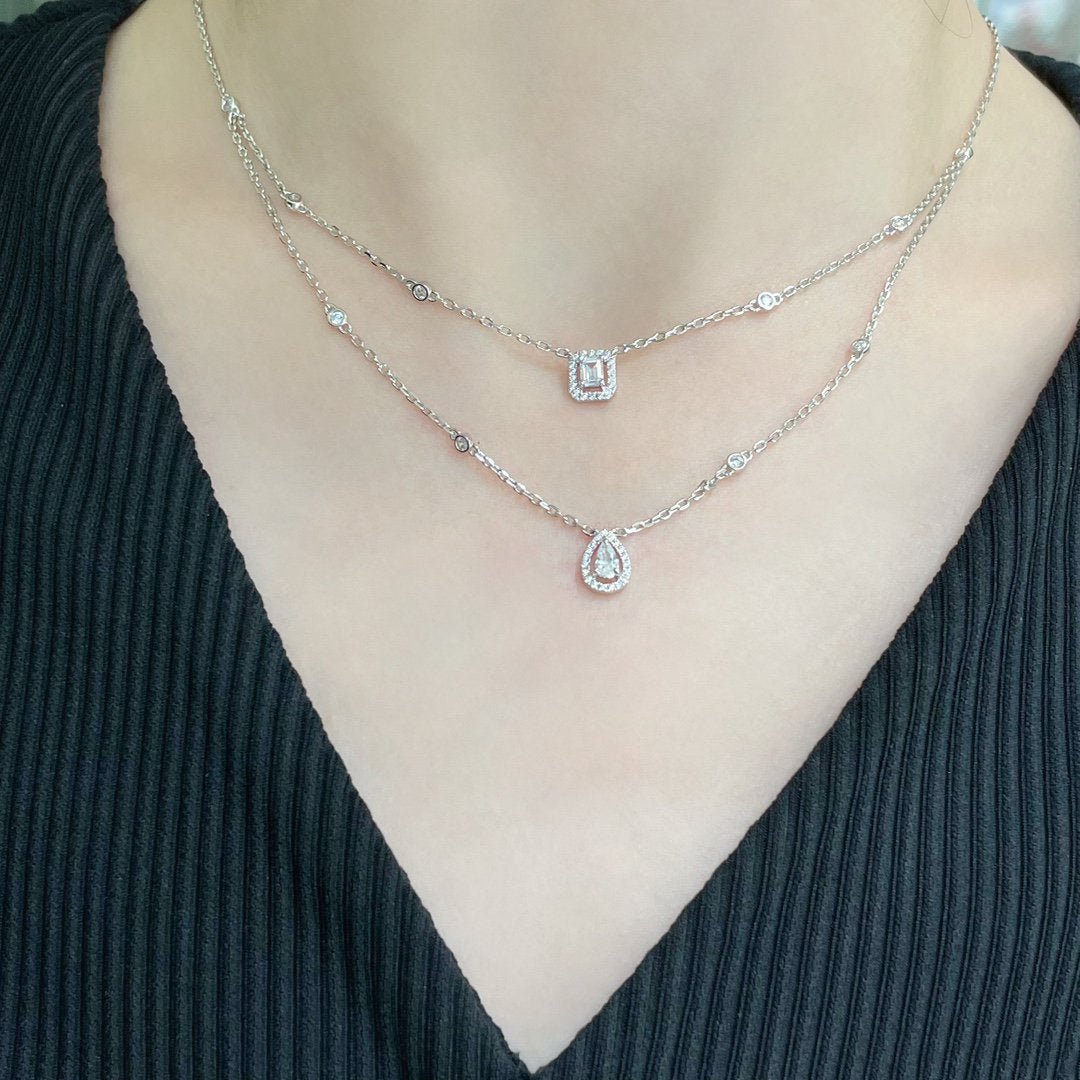 [Eterna Jewels]MY TWIN 2 ROW DIAMOND NECKLACE