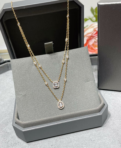 [Eterna Jewels]MY TWIN 2 ROW DIAMOND NECKLACE