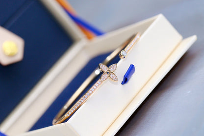 [Eterna Jewels]IDYLLE PINK GOLD OPEN BRACELET DIAMOND PAVED