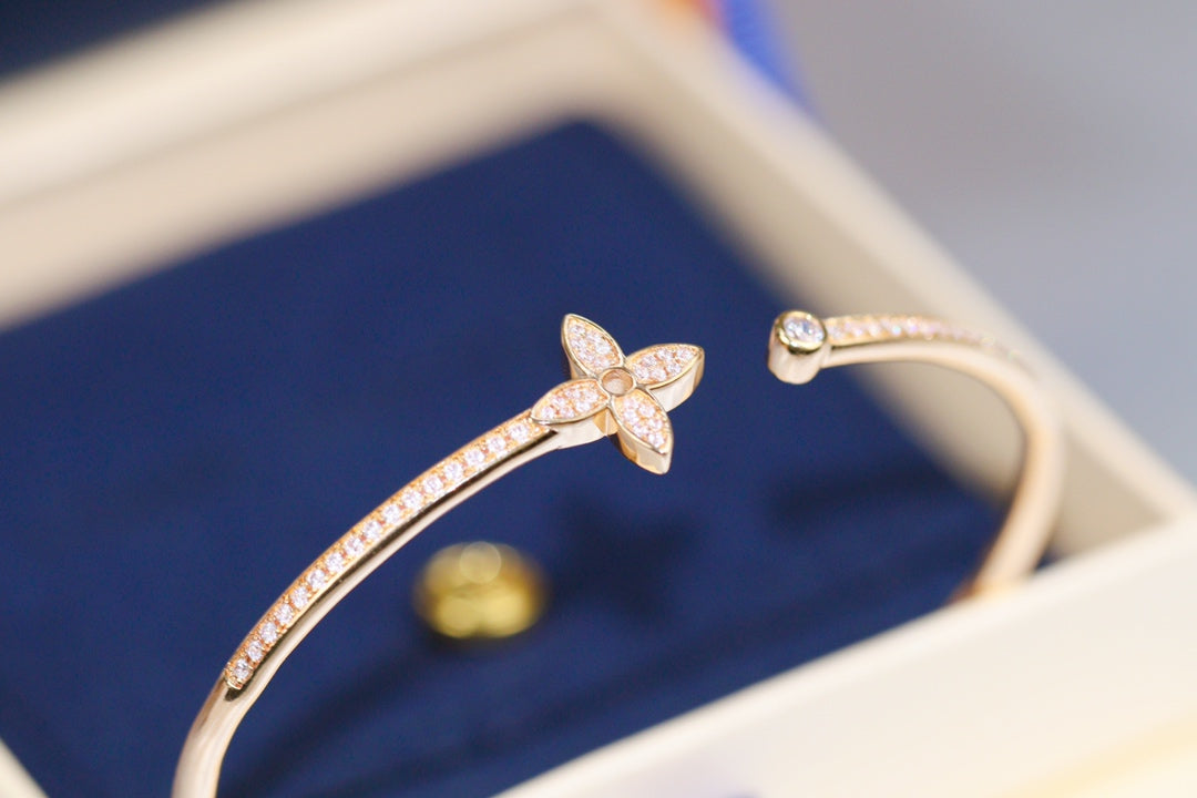 [Eterna Jewels]IDYLLE PINK GOLD OPEN BRACELET DIAMOND PAVED
