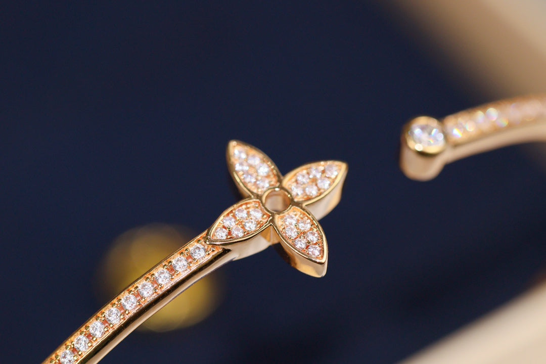 [Eterna Jewels]IDYLLE PINK GOLD OPEN BRACELET DIAMOND PAVED