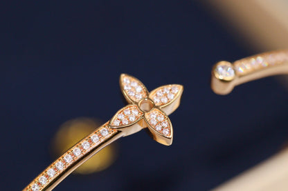 [Eterna Jewels]IDYLLE PINK GOLD OPEN BRACELET DIAMOND PAVED