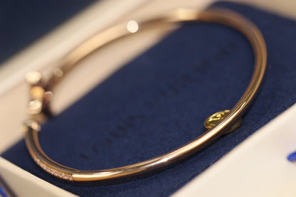 [Eterna Jewels]IDYLLE PINK GOLD OPEN BRACELET DIAMOND PAVED