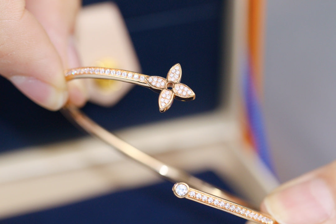 [Eterna Jewels]IDYLLE PINK GOLD OPEN BRACELET DIAMOND PAVED