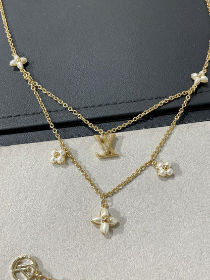[Eterna Jewels]FLOWERGRAM GOLD MOP DOUBLE ROW NECKLACE