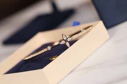 [Eterna Jewels]IDYLLE GOLD OPEN BRACELET DIAMOND PAVED