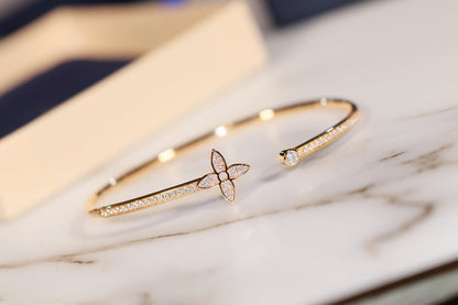 [Eterna Jewels]IDYLLE GOLD OPEN BRACELET DIAMOND PAVED