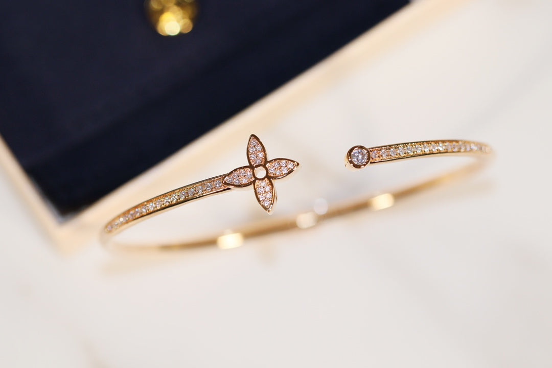 [Eterna Jewels]IDYLLE GOLD OPEN BRACELET DIAMOND PAVED