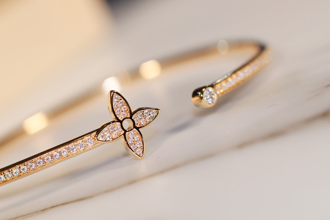 [Eterna Jewels]IDYLLE GOLD OPEN BRACELET DIAMOND PAVED