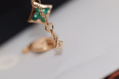 [Eterna Jewels]STAR AND SUN 4 MOTIF PINK GOLD MALACHITE BRACELET