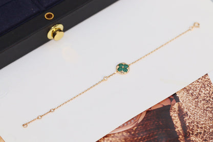 [Eterna Jewels]STAR AND SUN 4 MOTIF PINK GOLD MALACHITE BRACELET