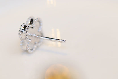 [Eterna Jewels]CLOVER MINI TURQUOISE SILVER STUD EARRINGS