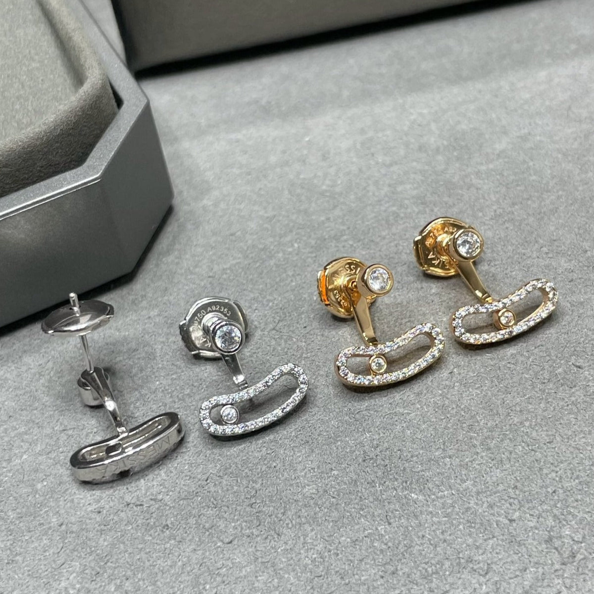 [Eterna Jewels]MOVE UNO PINK GOLD DIAMOND EARRINGS