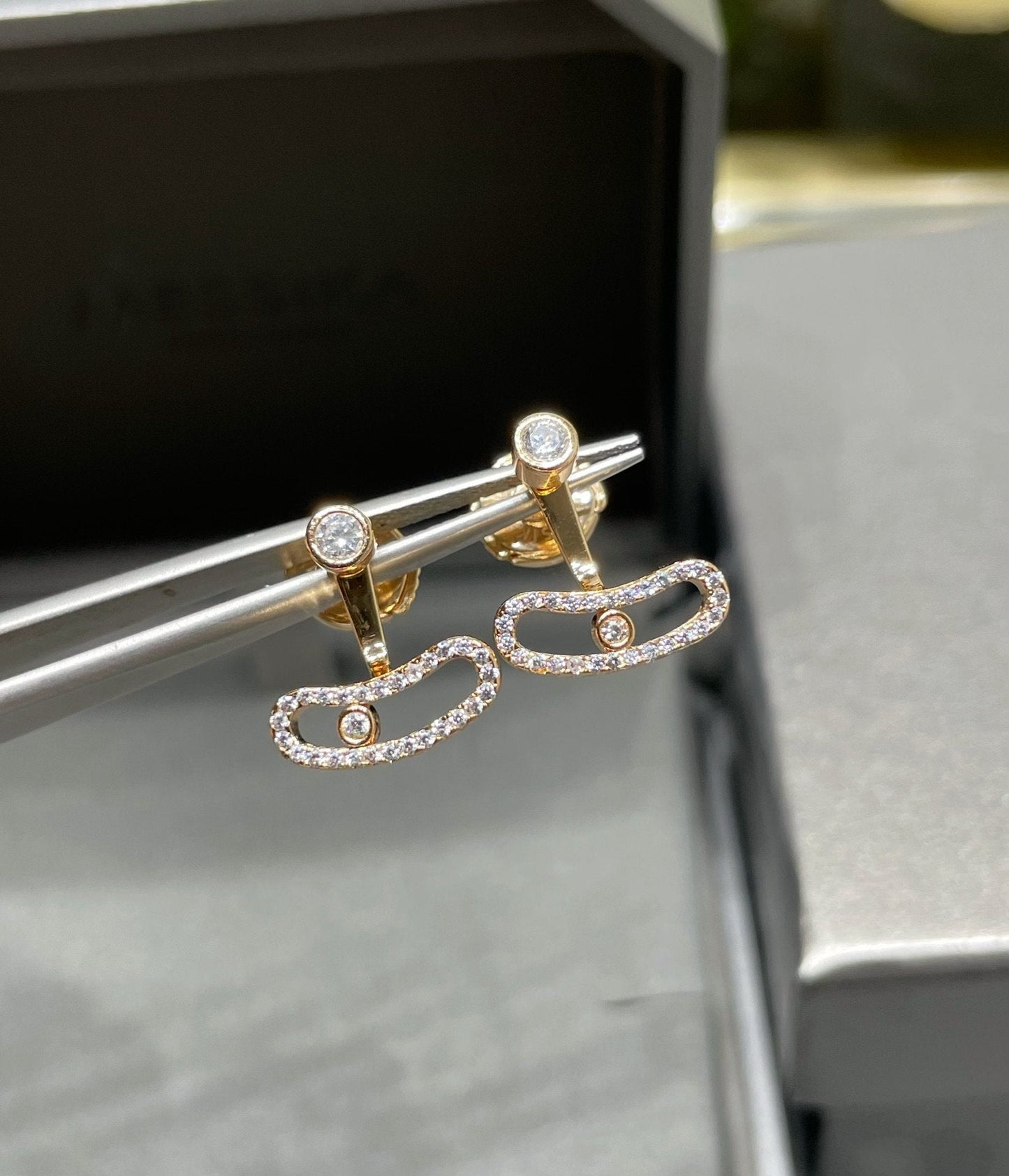 [Eterna Jewels]MOVE UNO PINK GOLD DIAMOND EARRINGS