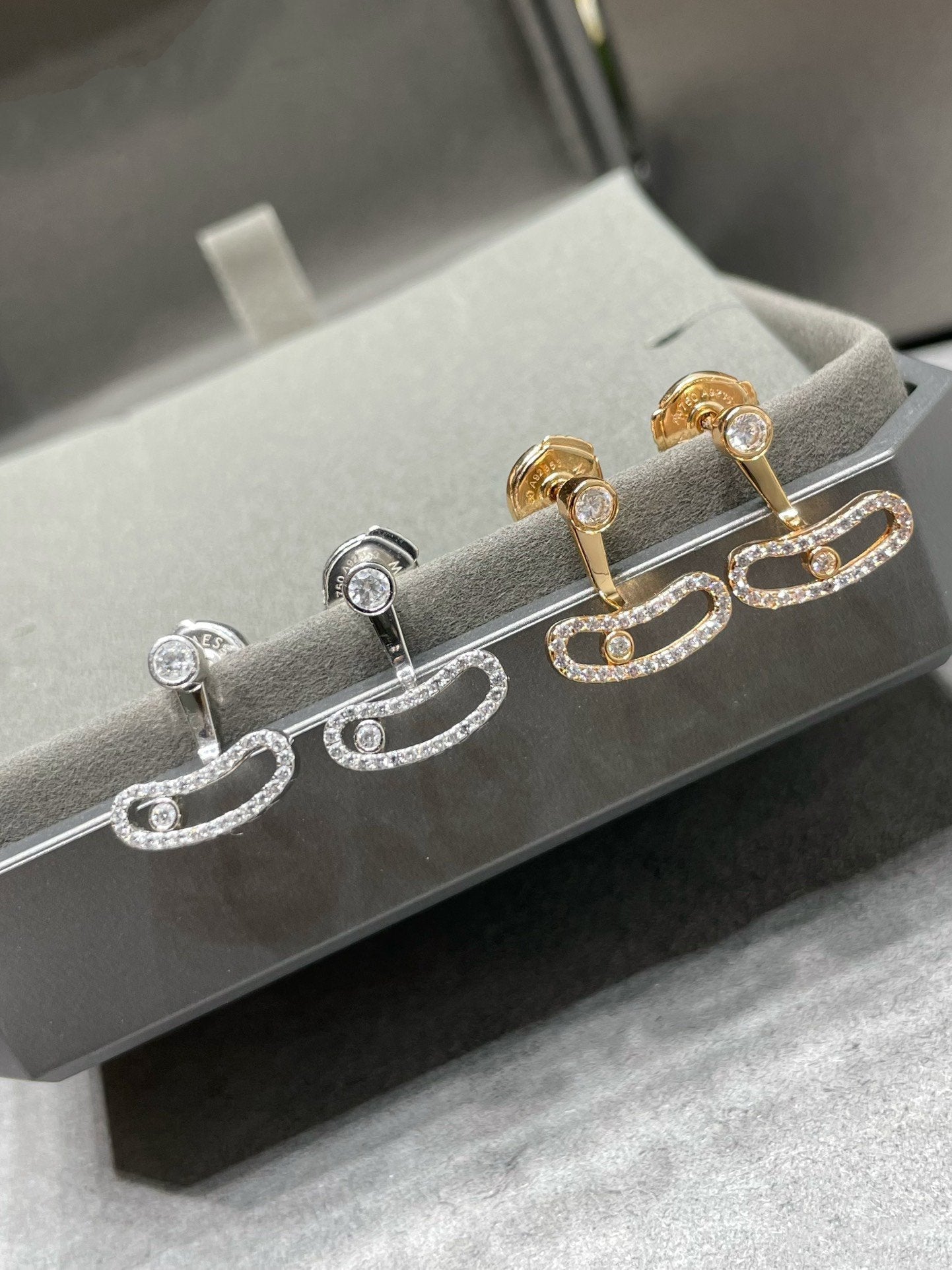 [Eterna Jewels]MOVE UNO PINK GOLD DIAMOND EARRINGS