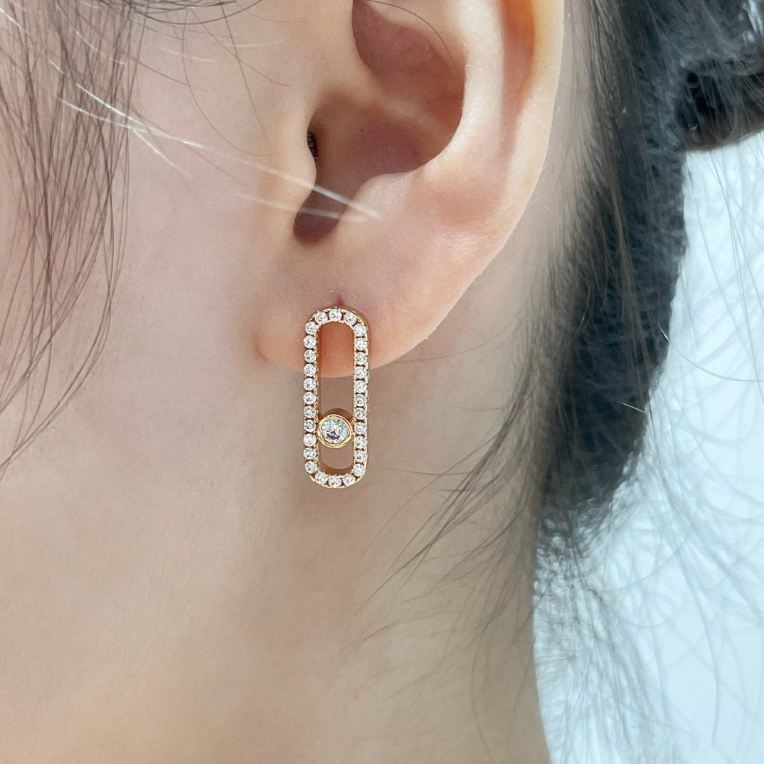 [Eterna Jewels]MOVE UNO STUD DIAMOND PAVED EARRINGS