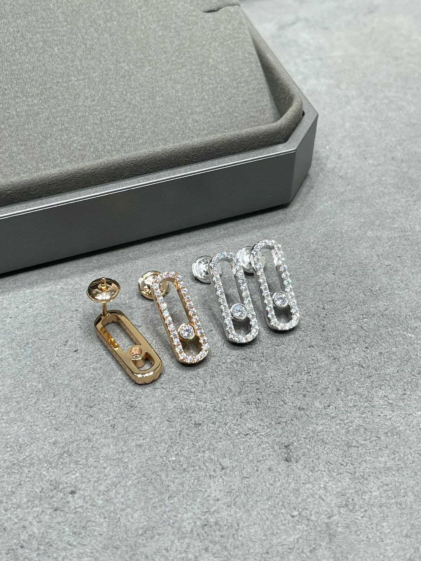[Eterna Jewels]MOVE UNO STUD DIAMOND PAVED EARRINGS