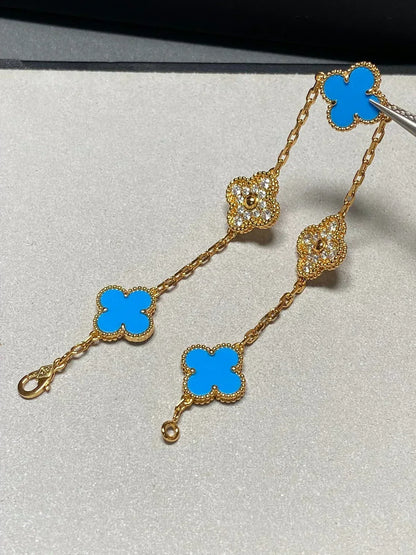 [Eterna Jewels] CLOVER 5 MOTIF BLUE AGATE BRACELET COLLECTION