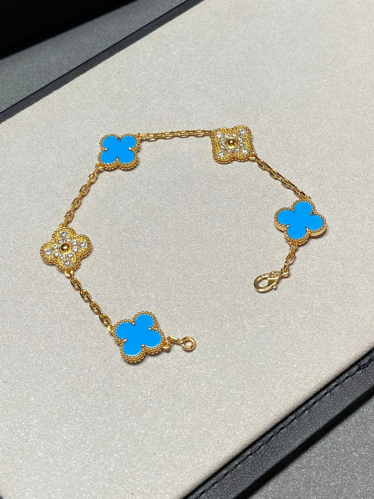 [Eterna Jewels] CLOVER 5 MOTIF BLUE AGATE BRACELET COLLECTION