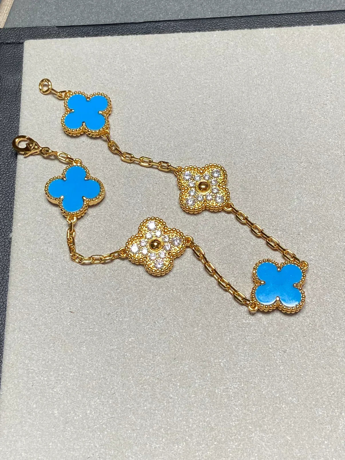 [Eterna Jewels] CLOVER 5 MOTIF BLUE AGATE BRACELET COLLECTION