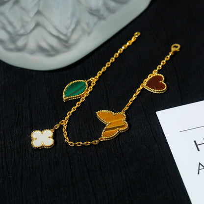 [Eterna Jewels]LUCKY SPRING 5 MOTIF GOLD BRACELET