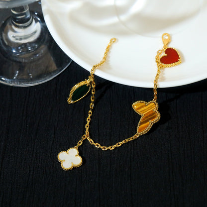[Eterna Jewels]LUCKY SPRING 5 MOTIF GOLD BRACELET