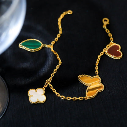[Eterna Jewels]LUCKY SPRING 5 MOTIF GOLD BRACELET