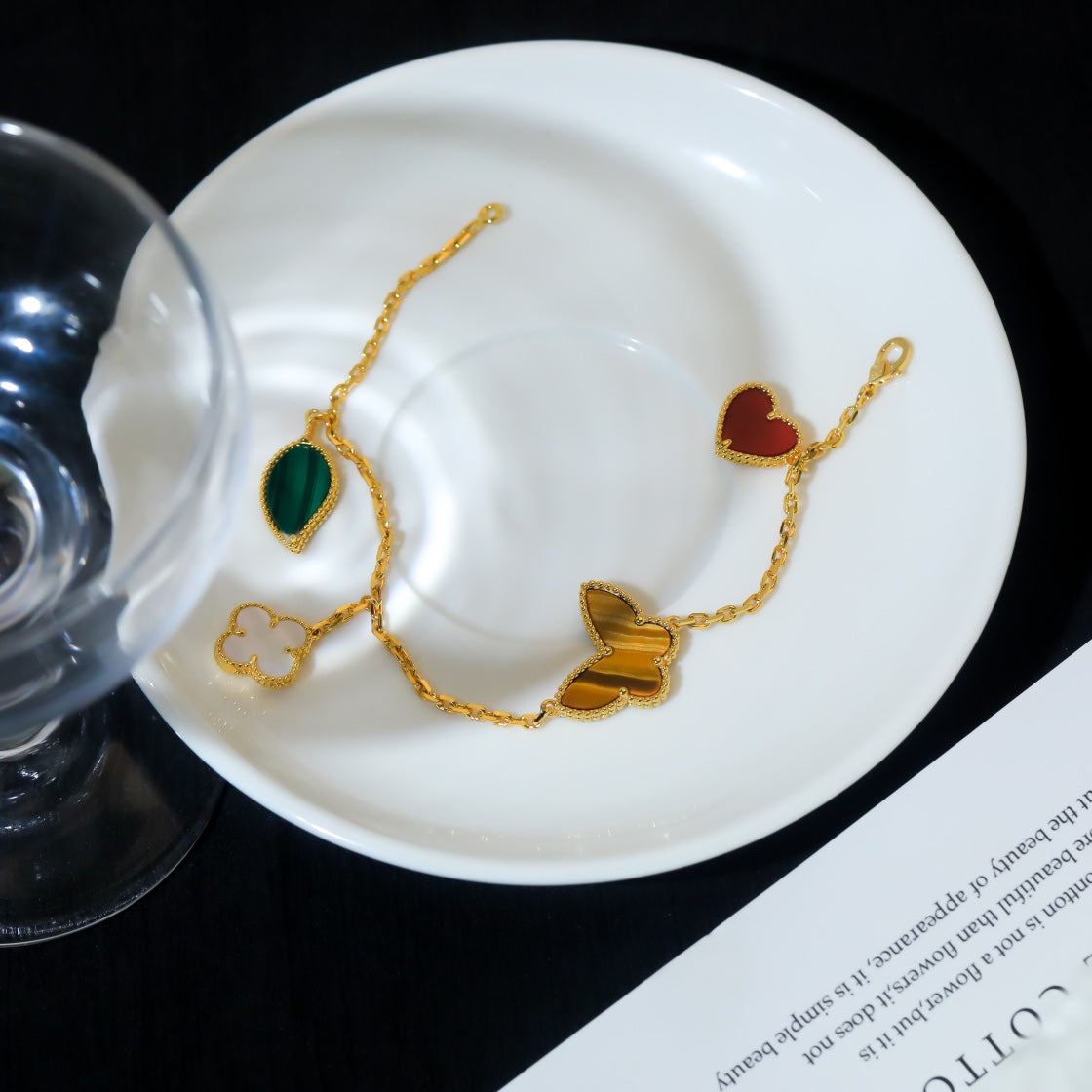 [Eterna Jewels]LUCKY SPRING 5 MOTIF GOLD BRACELET