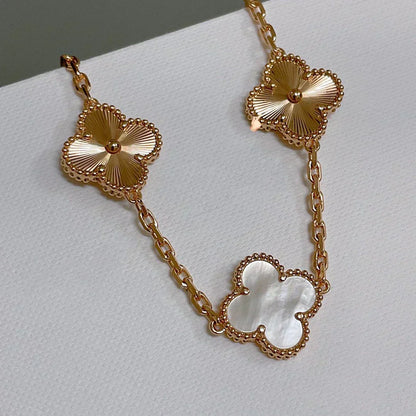 [Eterna Jewels]CLOVER WHITE PEARL MOP 5 MOTIF BRACELET COLLECTION