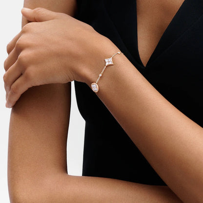 [Eterna Jewels]STAR AND SUN 4 MOTIF WHITE MOP PINK GOLD BRACELET