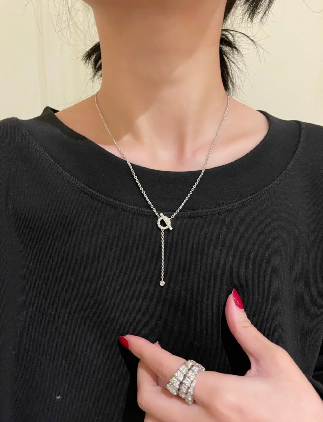 [Eterna Jewels]FINESSE SILVER DIAMOND NECKLACE