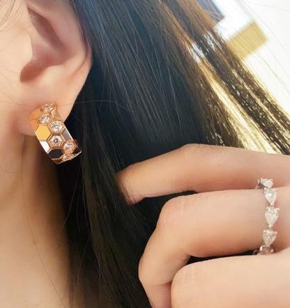 [Eterna Jewels]BEE LOVE DIAMOND HOOP EARRINGS