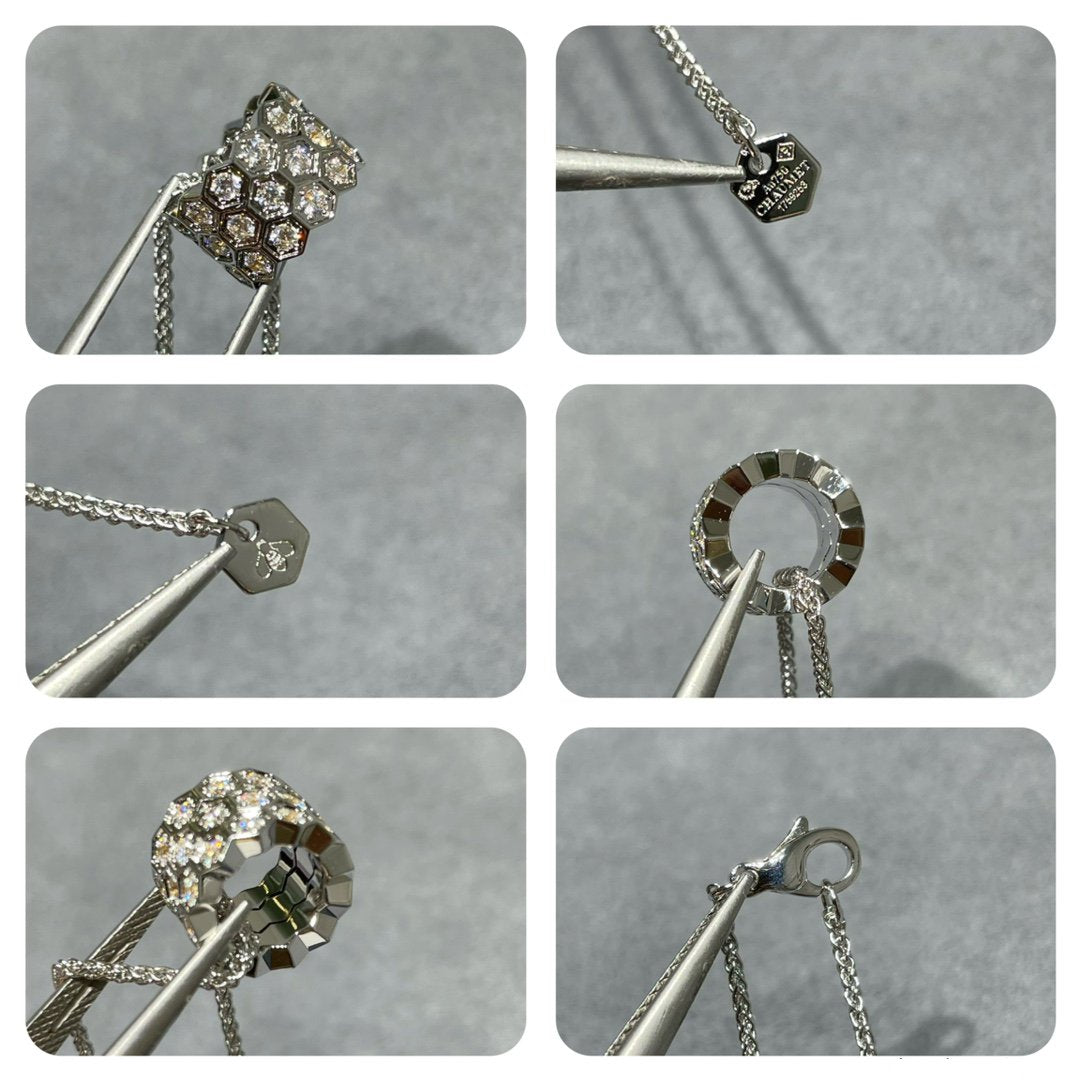 [Eterna Jewels]BEE LOVE DIAMOND PAVED 3 ROW NECKLACE