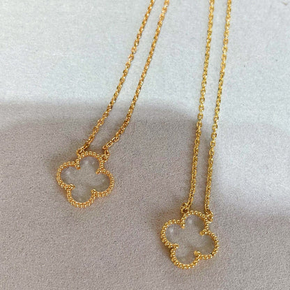 [Eterna Jewels]CLOVER ROCK CRYSTAL ROSE GOLD NECKLACE